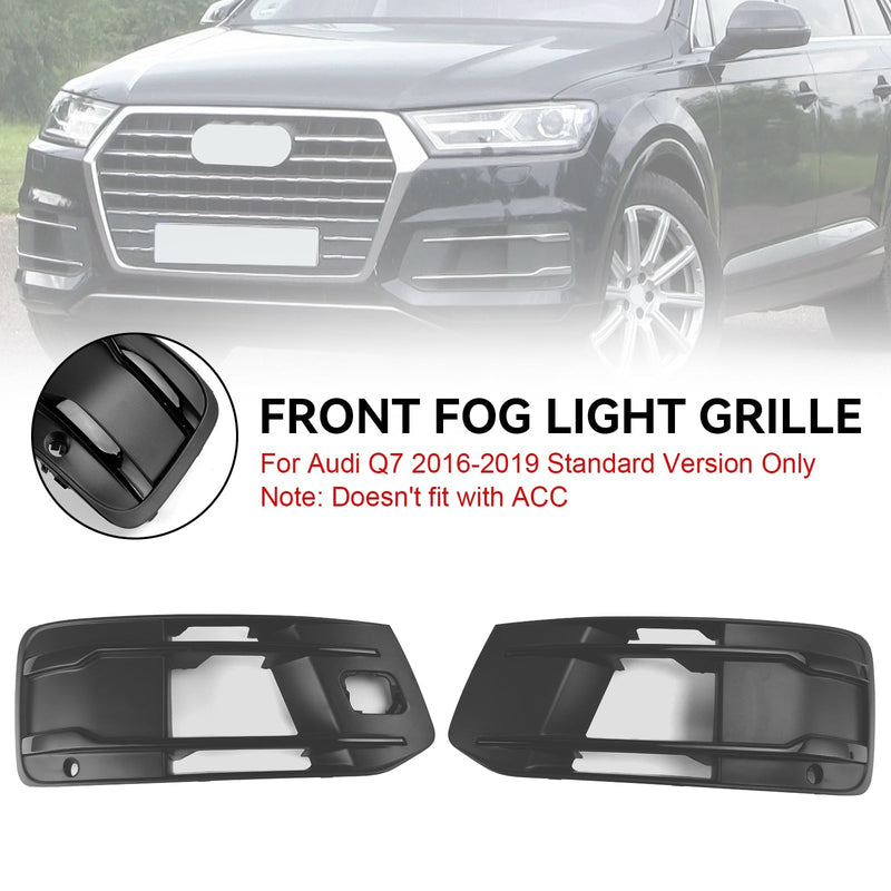 Black Audi Q7 4M Fog Light Grilles 2016-2019 - studio packshot - Becquet Voiture