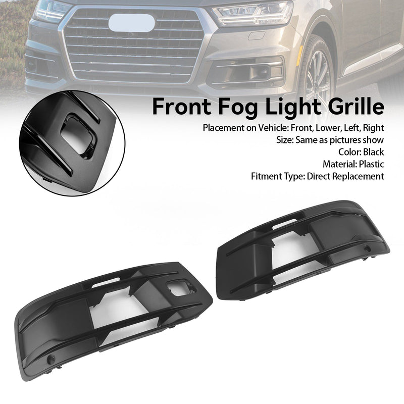 Black Audi Q7 4M Fog Light Grilles 2016-2019 - rear view - Becquet Voiture