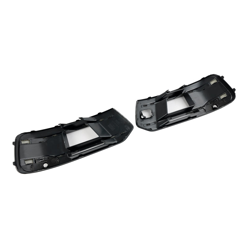 Black Audi Q7 4M Fog Light Grilles 2016-2019 - front view 2 - Becquet Voiture