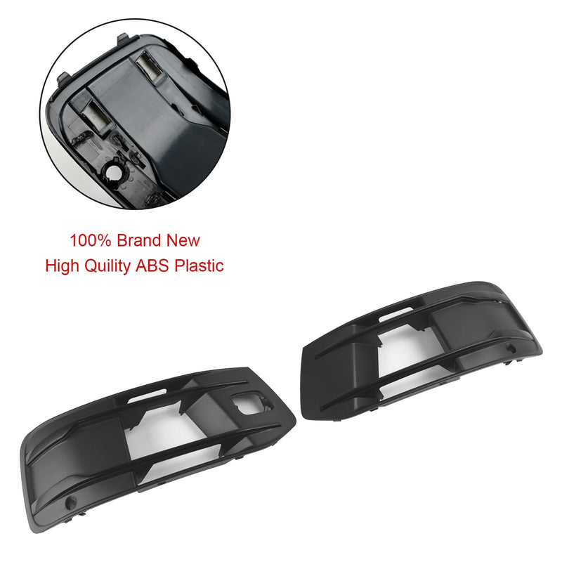 Black Audi Q7 4M Fog Light Grilles 2016-2019 - close-up view - Becquet Voiture