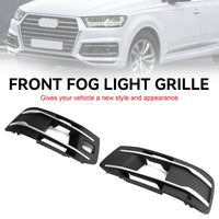 Black Chrome Audi Q7 Fog Light Grilles 2016-2019 - three-quarter view - Becquet Voiture