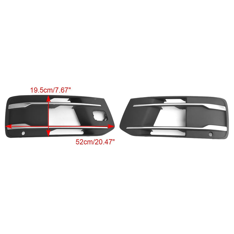 Black Chrome Audi Q7 Fog Light Grilles 2016-2019 - close-up view - Becquet Voiture