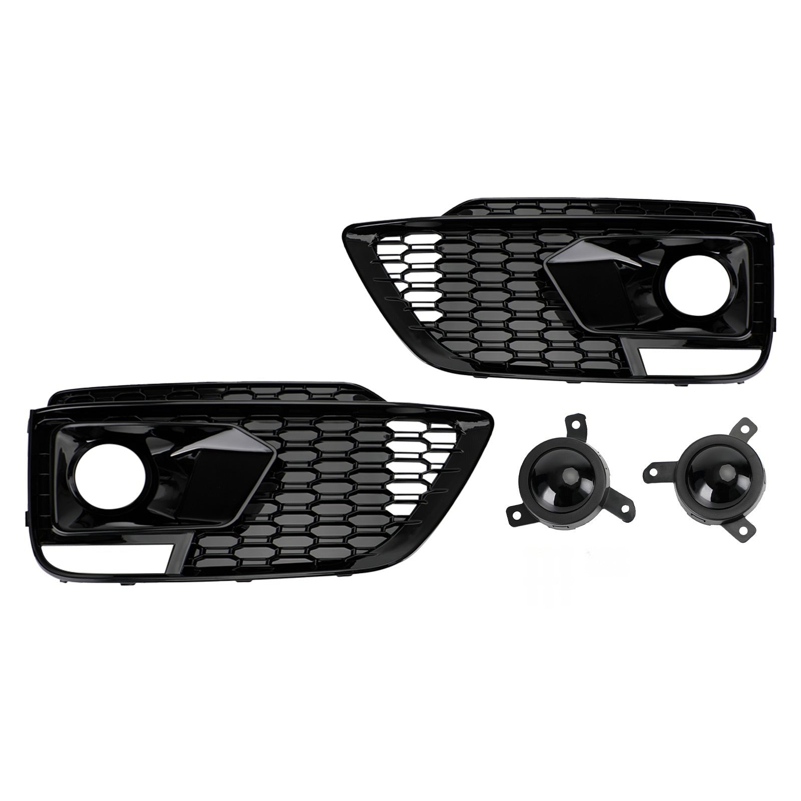 Grilles Antibrouillard Avant Nid Abeille Noir Audi Q5 SQ5 Sport 2018-2020 - vue de face - Becquet Voiture