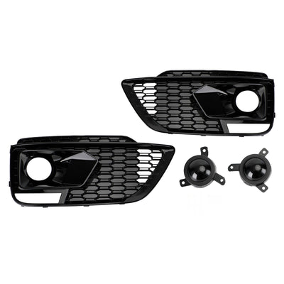 Grilles Antibrouillard Avant Nid Abeille Noir Audi Q5 SQ5 Sport 2018-2020 - vue de face - Becquet Voiture