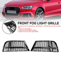 Grilles Antibrouillard Avant Noir Audi A3 8V S-Line 2017-2019 - vue arrière - Becquet Voiture