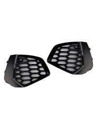 Black Honeycomb Fog Light Grilles Audi A3 S-Line 2021-2023 - top view - Becquet Voiture