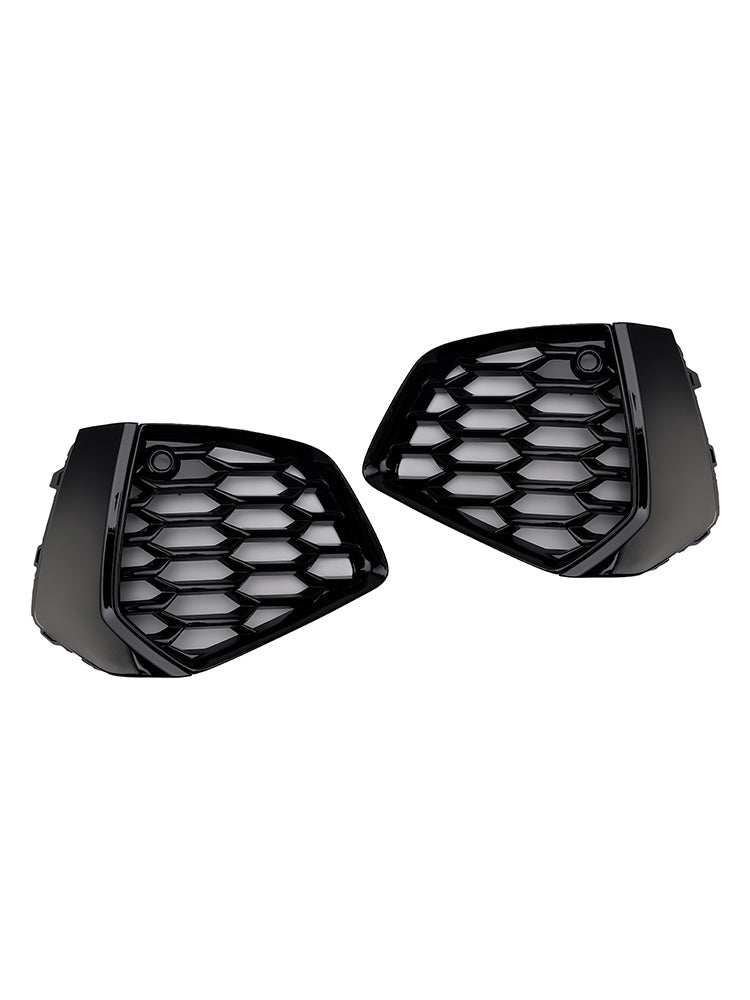 Black Honeycomb Fog Light Grilles Audi A3 S-Line 2021-2023 - top view - Becquet Voiture