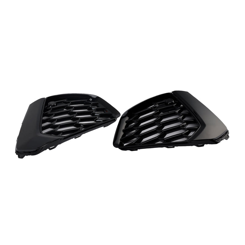 Black Honeycomb Fog Light Grilles Audi A3 S-Line 2021-2023 - front view 2 - Becquet Voiture