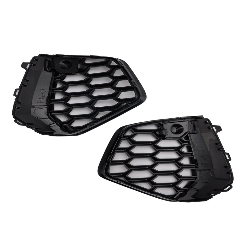 Black Honeycomb Fog Light Grilles Audi A3 S-Line 2021-2023 - three-quarter view - Becquet Voiture