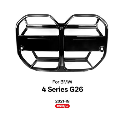 Grilles Avant BMW Série 4 G26 M4 CS Noir Brillant - détail du montage - Becquet Voiture