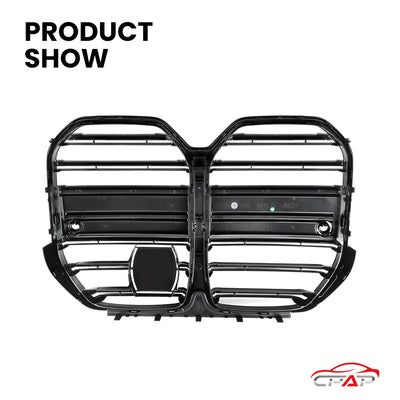 Grilles Avant BMW Série 4 G26 M4 CS Noir Brillant - packshot studio - Becquet Voiture