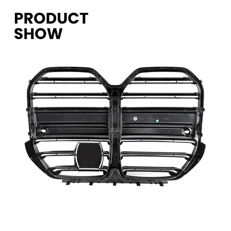 Grilles Avant BMW Série 4 G26 M4 CS Noir Brillant - packshot studio - Becquet Voiture