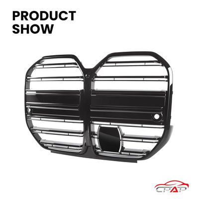 Grilles Avant BMW Série 4 G26 M4 CS Noir Brillant - vue arrière - Becquet Voiture