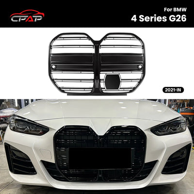 Grilles Avant BMW Série 4 G26 M4 CS Noir Brillant - vue de face - Becquet Voiture