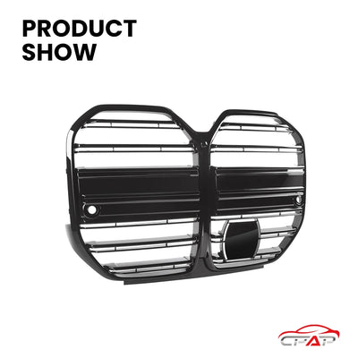 Grilles Avant BMW Série 4 G26 M4 CS Noir Brillant - vue de profil - Becquet Voiture
