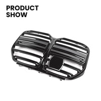 Grilles Avant BMW Série 4 G26 M4 CS Noir Brillant - vue de trois-quarts - Becquet Voiture