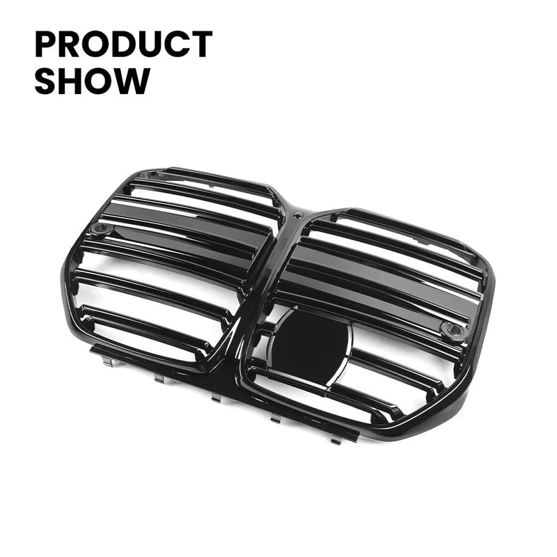 Grilles Avant BMW Série 4 G26 M4 CS Noir Brillant - vue de trois-quarts - Becquet Voiture
