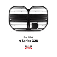Grilles Avant BMW Série 4 G26 M4 CS Noir Brillant - vue rapprochée - Becquet Voiture