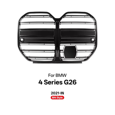 Grilles Avant BMW Série 4 G26 M4 CS Noir Brillant - vue rapprochée - Becquet Voiture