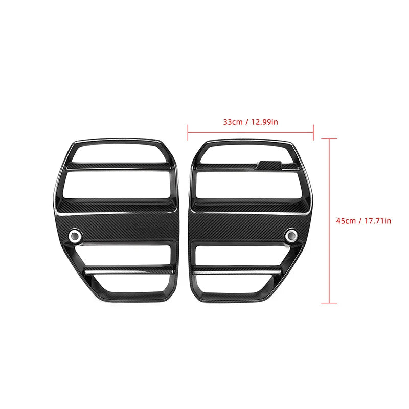 Grilles Avant Carbone BMW M3 G80 M4 G82 2021+ - packshot studio - Becquet Voiture