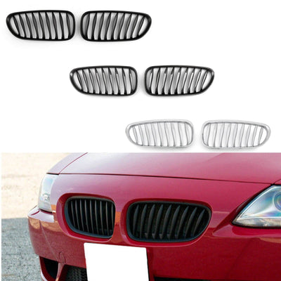 Grilles Avant Sport BMW Z4 E85 E86 Noir Mat Carbone 2003-2008 - vue de face - Becquet Voiture