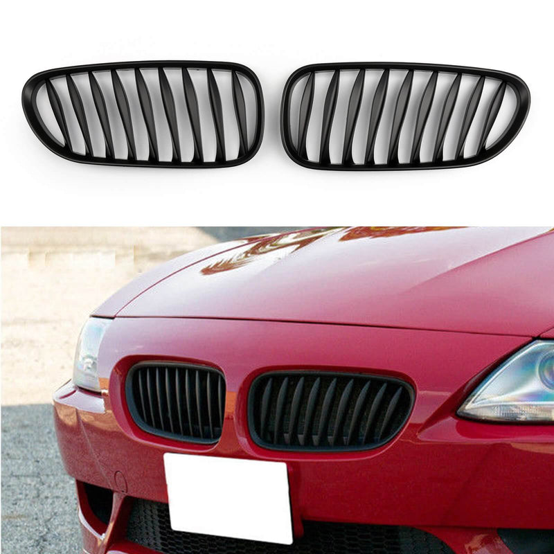 Grilles Avant Sport BMW Z4 E85 E86 Noir Mat Carbone 2003-2008 - vue rapprochée - Becquet Voiture