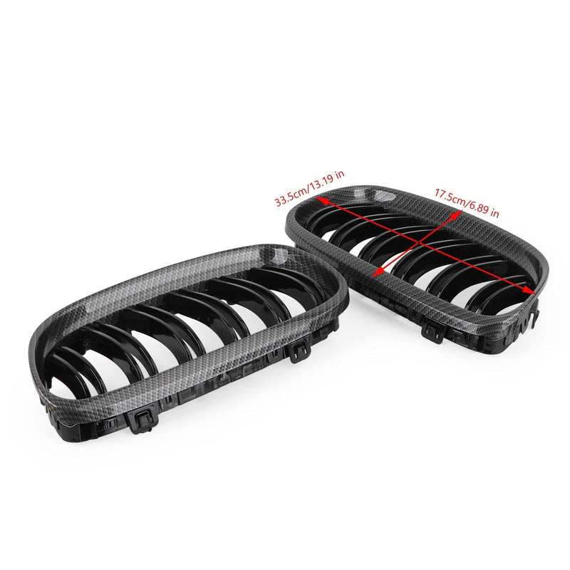 Grilles Calandre Avant Fibre Carbone BMW E90 E91 LCI 2008-2012 - vue arrière - Becquet Voiture