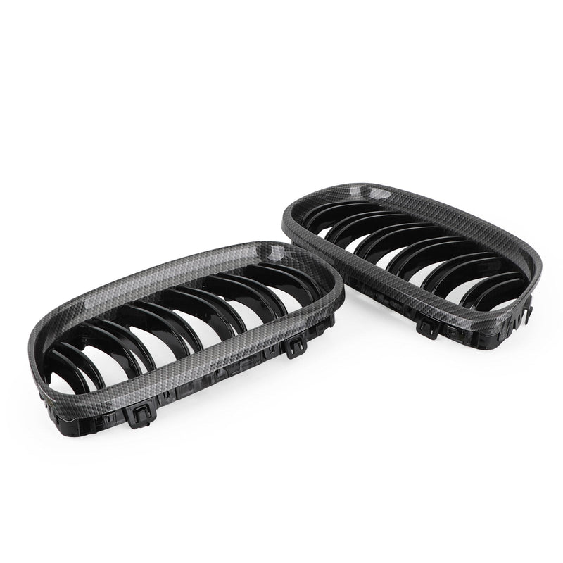 Grilles Calandre Avant Fibre Carbone BMW E90 E91 LCI 2008-2012 - vue de face 2 - Becquet Voiture