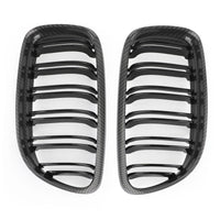 Grilles Calandre Avant Fibre Carbone BMW E90 E91 LCI 2008-2012 - vue de trois-quarts - Becquet Voiture