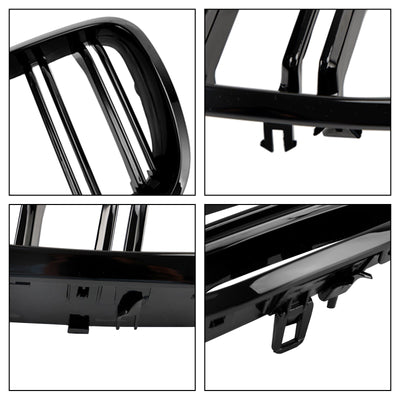 Grilles Calandre BMW X5 E70 X6 E71 Noir 2007-2013 - vue de face 2 - Becquet Voiture