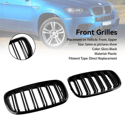 Grilles Calandre BMW X5 E70 X6 E71 Noir 2007-2013 - vue de profil - Becquet Voiture