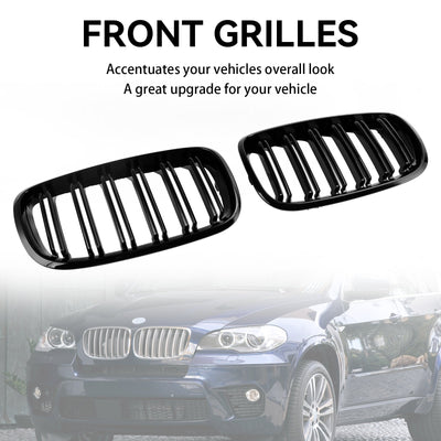 Grilles Calandre BMW X5 E70 X6 E71 Noir Brillant 2007-2014 - vue arrière - Becquet Voiture