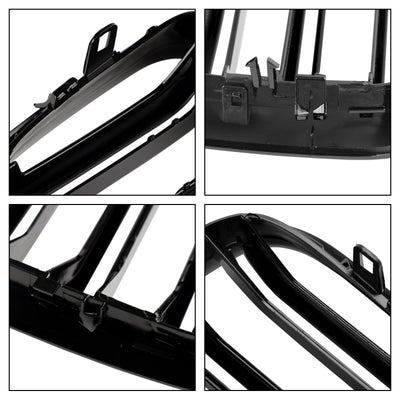 Grilles Calandre BMW X5 E70 X6 E71 Noir Brillant 2007-2014 - vue de profil 2 - Becquet Voiture