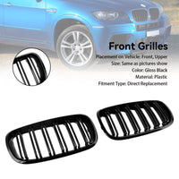 Grilles Calandre BMW X5 E70 X6 E71 Noir Brillant 2007-2014 - vue de profil - Becquet Voiture