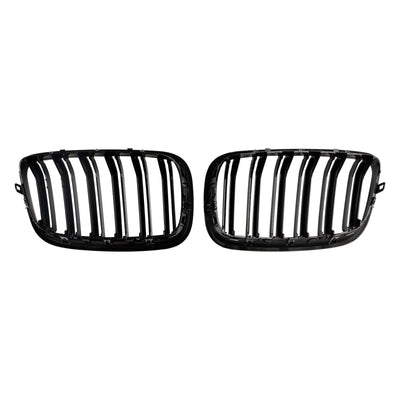 Grilles Calandre BMW X6 E71 E72 Noir Brillant 2007-2014 - vue de face - Becquet Voiture