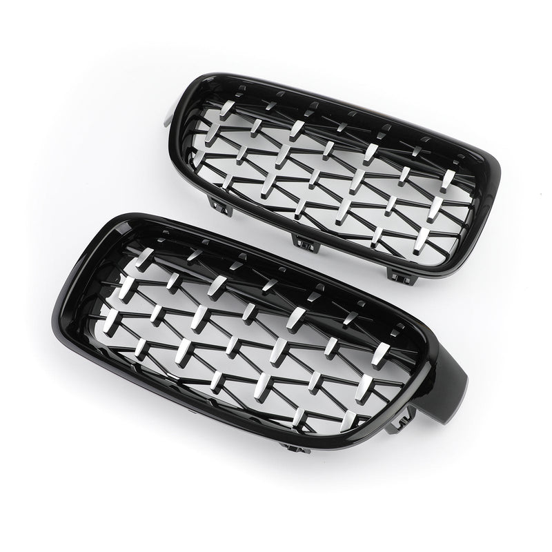 Grilles Calandre Diamantées BMW F30 Gloss Black 2012-2016 - détail du montage 3 - Becquet Voiture