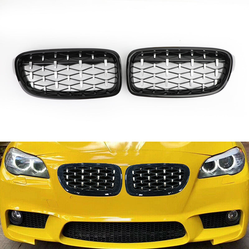 Grilles Calandre Diamantées BMW F30 Gloss Black 2012-2016 - installé sur véhicule 3 - Becquet Voiture