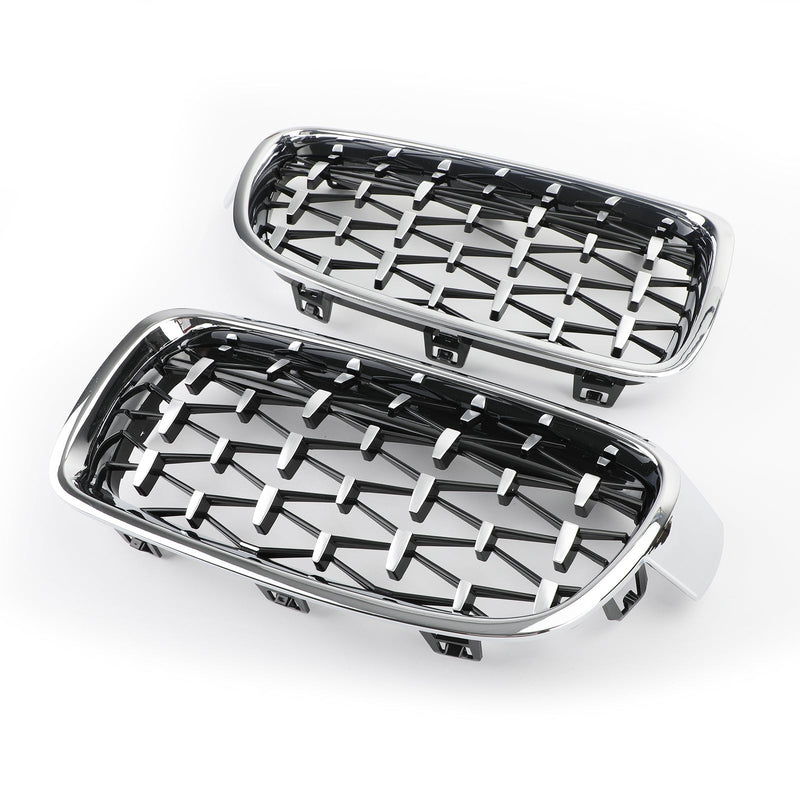 Grilles Calandre Diamantées BMW F30 Gloss Black 2012-2016 - packshot studio 2 - Becquet Voiture