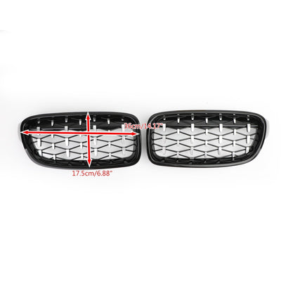 Grilles Calandre Diamantées BMW F30 Gloss Black 2012-2016 - packshot studio 3 - Becquet Voiture