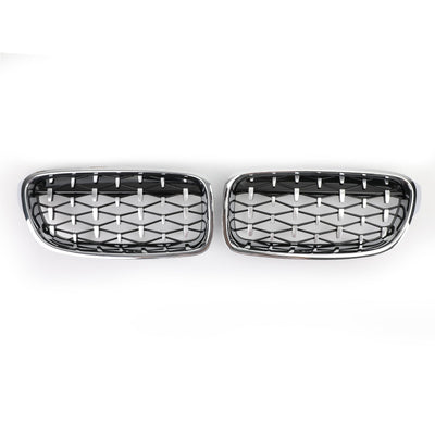 Grilles Calandre Diamantées BMW F30 Gloss Black 2012-2016 - vue arrière 3 - Becquet Voiture