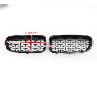Grilles Calandre Diamantées BMW F30 Gloss Black 2012-2016 - vue arrière - Becquet Voiture