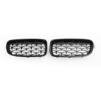 Grilles Calandre Diamantées BMW F30 Gloss Black 2012-2016 - vue de face 2 - Becquet Voiture