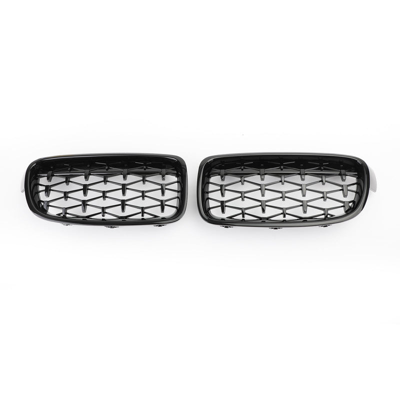 Grilles Calandre Diamantées BMW F30 Gloss Black 2012-2016 - vue de face 2 - Becquet Voiture