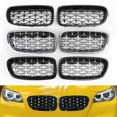 Grilles Calandre Diamantées BMW F30 Gloss Black 2012-2016 - vue de face - Becquet Voiture