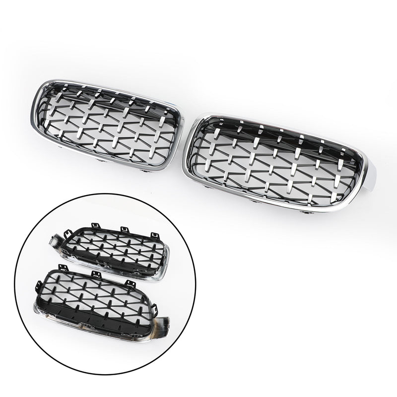 Grilles Calandre Diamantées BMW F30 Gloss Black 2012-2016 - vue de profil 2 - Becquet Voiture