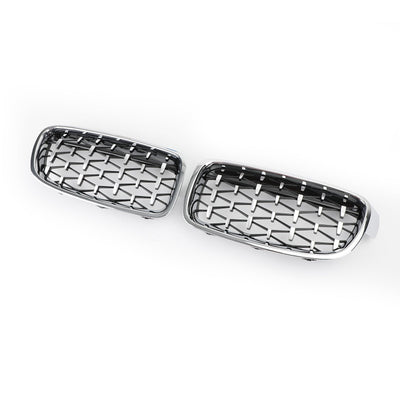Grilles Calandre Diamantées BMW F30 Gloss Black 2012-2016 - vue de profil 3 - Becquet Voiture