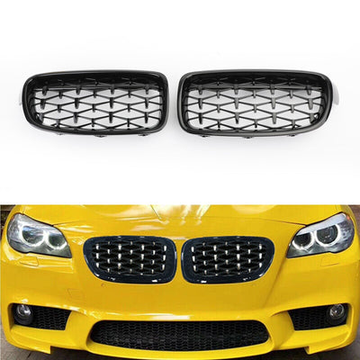 Grilles Calandre Diamantées BMW F30 Gloss Black 2012-2016 - vue de profil - Becquet Voiture