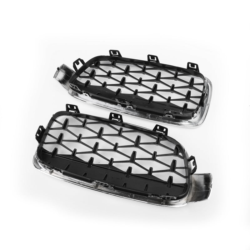 Grilles Calandre Diamantées BMW F30 Gloss Black 2012-2016 - vue rapprochée 2 - Becquet Voiture