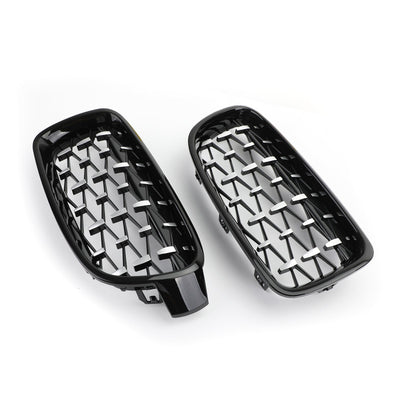 Grilles Calandre Diamantées BMW F30 Gloss Black 2012-2016 - vue rapprochée 3 - Becquet Voiture