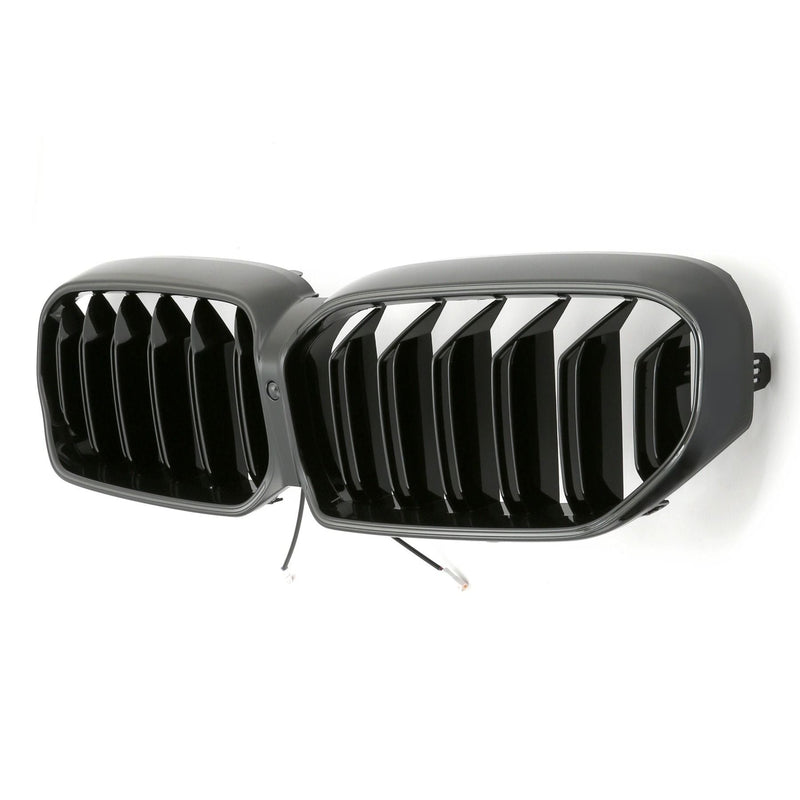 Grilles calandre LED noir brillant BMW Série 5 G30 LCI simple double lame - en situation - Becquet Voiture